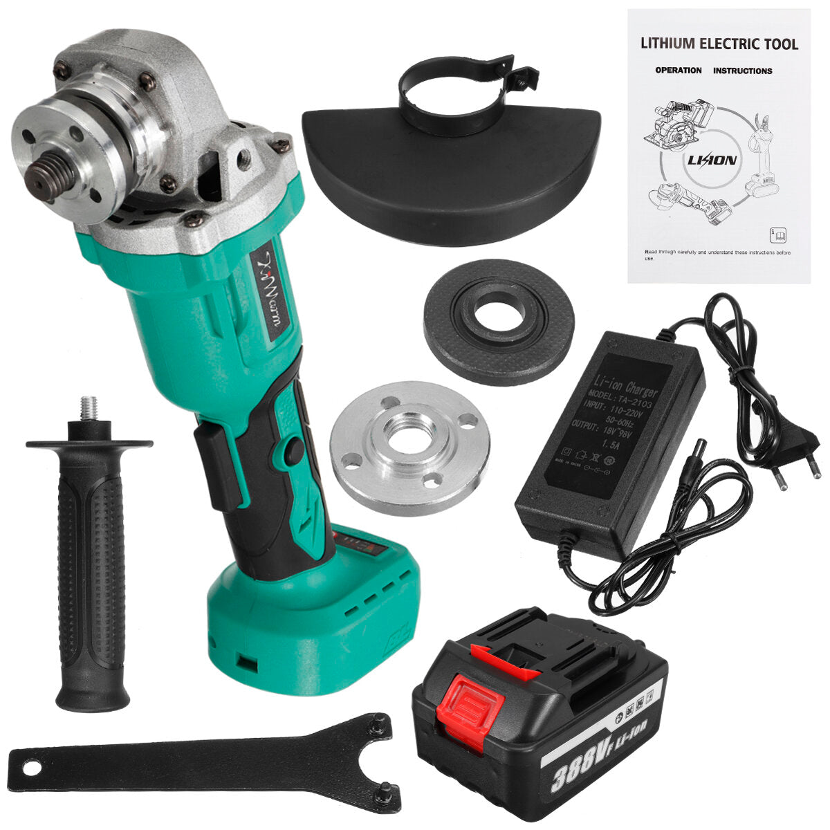 1000W 125mm Brushless Angle Grinder Cordless Electric Grinder Polishing Machine Fit Makita