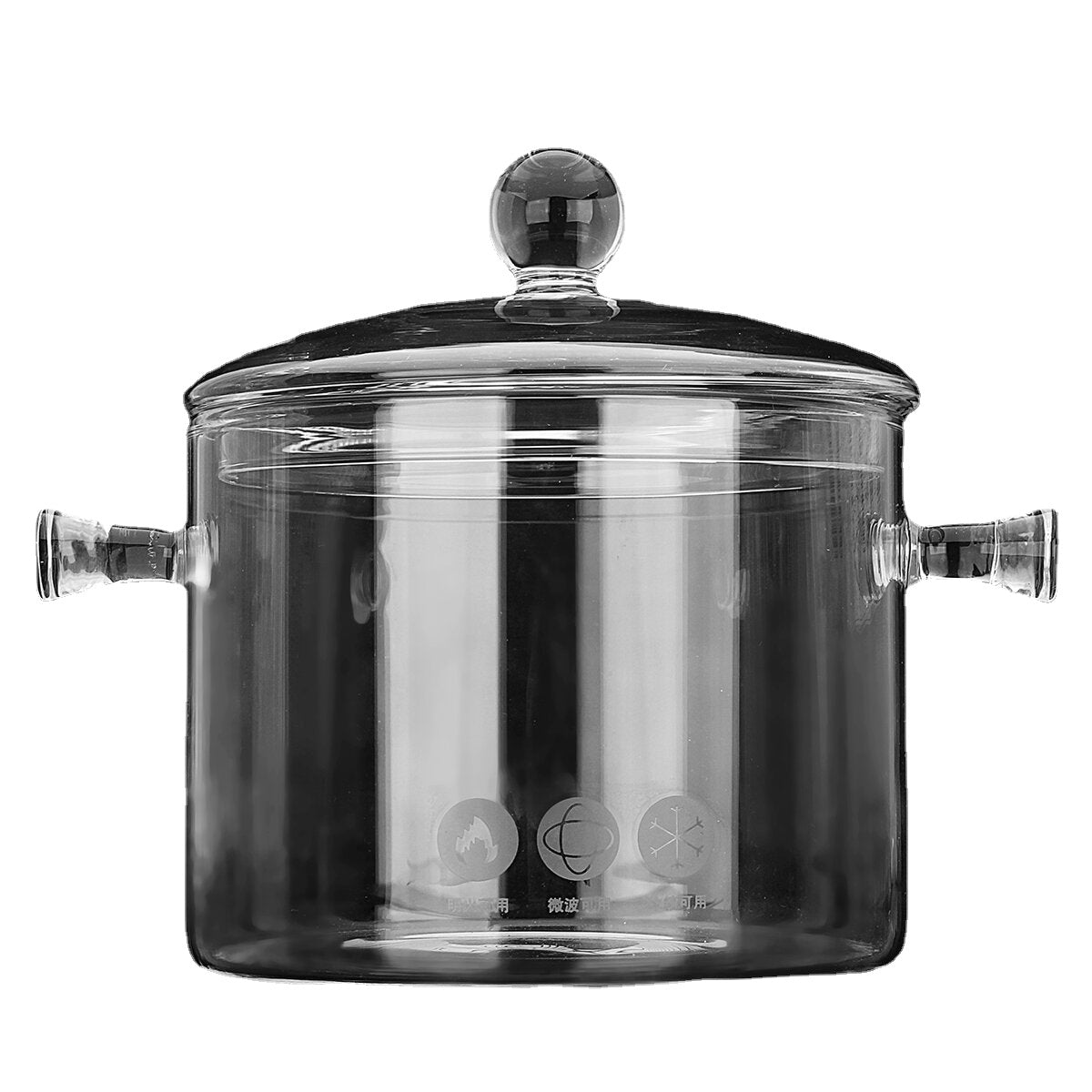 1.5/1.7L Resistant Clear Glass Cooker Pot Soup Heat Bowl Food Milk Cooker Tool Heating Kitchen Pot