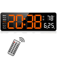 13-Inch LED Digital Wall Clock with Remote, Auto Brightness, Temperature, Date, Week Display - Ideal for Home, Office, Classroom