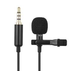 Mini Microphone Clip-on Lapel Lavalier Condenser Mic 3.5mm Wired for DSLR Camera iPhone Android