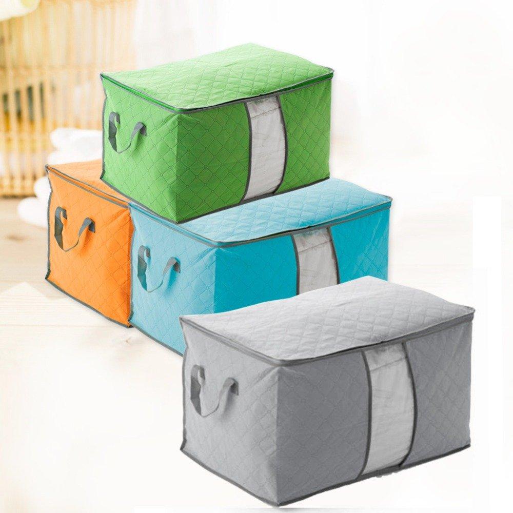 High Capacity Clothes Quilts Storage Bags Folding Organizer Bags Bamboo Portable Storage Container