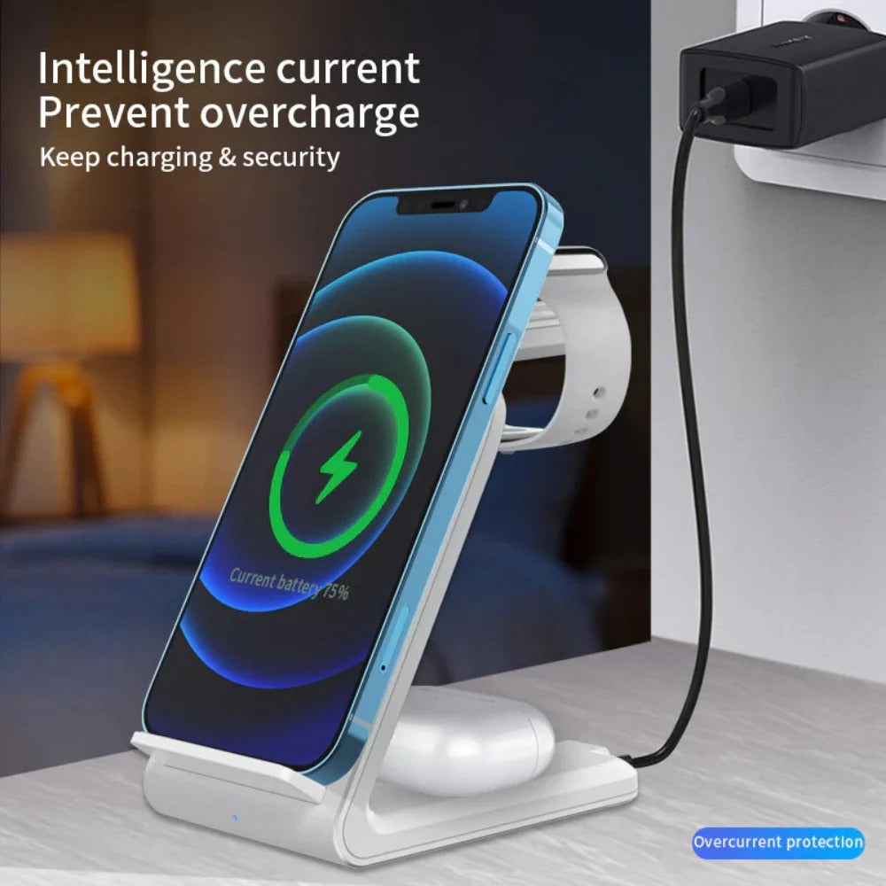 Fast Wireless Charger Stand for iPhone, Samsung, Hui, Oppo, AirPods, Apple Watch