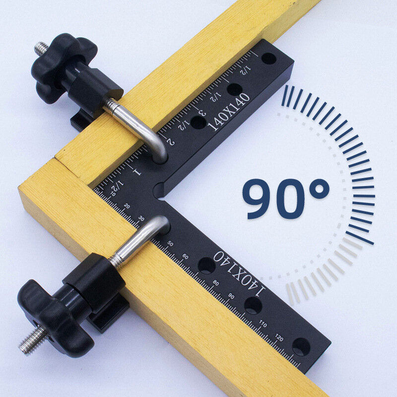 2-Pack 140mm Woodworking Clamps and Right Angle Rulers, Dual Scale, Durable