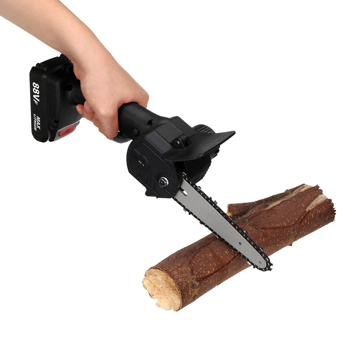88VF 6Inch Electric Chain Saw Woodworking Wood Cutter One-Hand Saw W/ 1/2 Battery