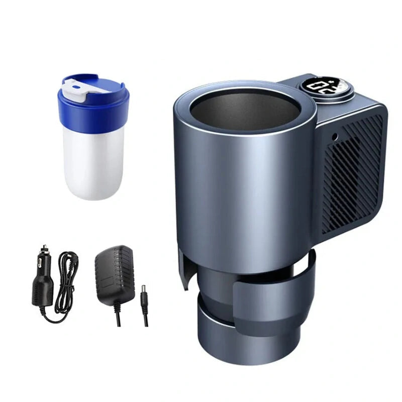 Smart 2-in-1 Car Cup Holder: Electric Beverage Warmer & Cooler for Travel