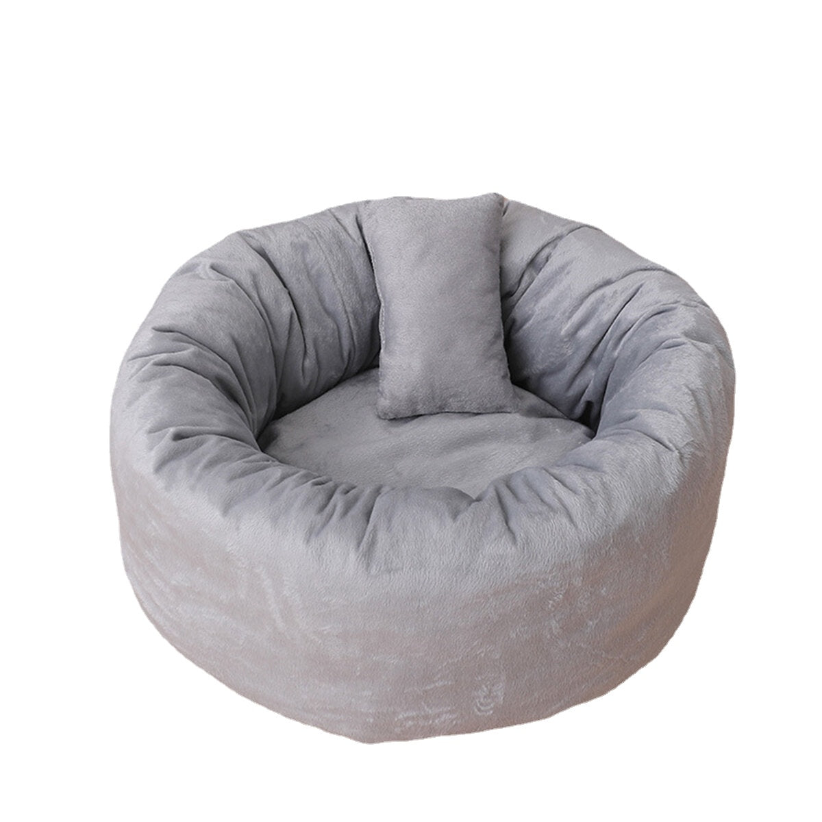 Donut Plush Small Dog Cat Beds Warm Soft Pet House Nest With Pillow Cave Pet Bed