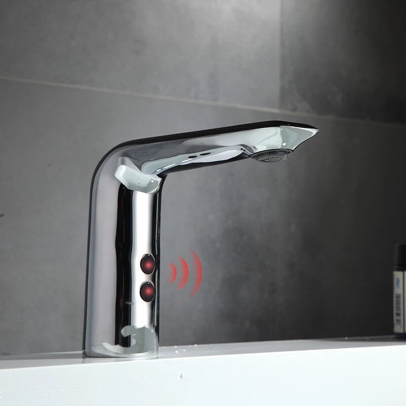 Sensor Faucet Automatic Hand-Free Infrared Sensor Sink Faucet Hot Cold Mixer Bathroom Basin Tap Smart Inductive Tap