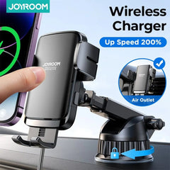 Wireless Car Phone Holder & Charger - Stable, Rotatable, Air Vent/Dashboard