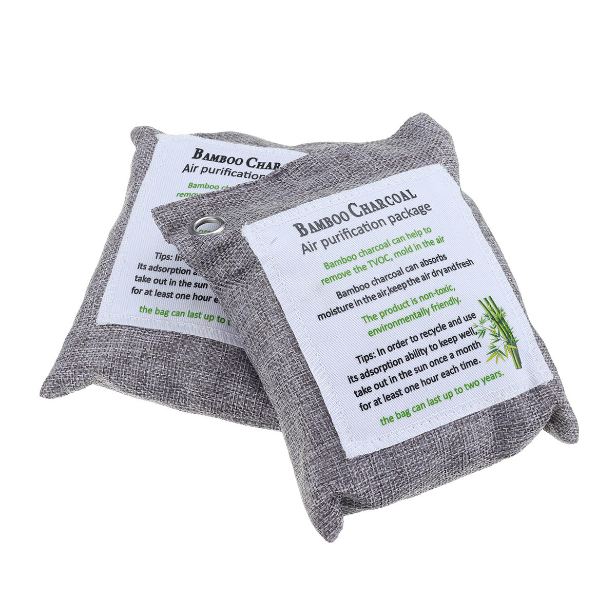 5Pcs Activated Bamboo Charcoal Carbon Air Purifying Bag Deodorizer Refresher with Hook