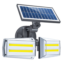 42LED/80COB Solar Wall Lamp Microwave Human Induction Double Rotate Head Waterproof Solar Street Lamp