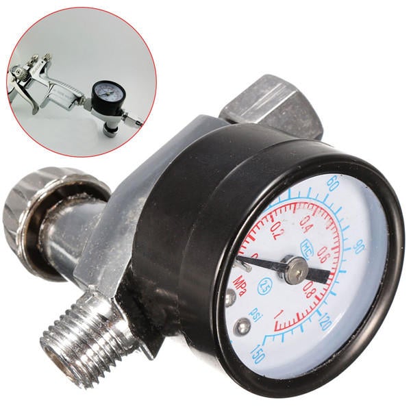 1/4 Inch Air Spray Gun Pressure Gauge Air Regulator