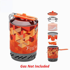 Outdoor Gas Stove Burner Tourist Portable Cooking System With Heat Exchanger Pot Camping Hiking Gas Cooker