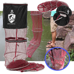 Collapsible Folding Carp Shrimp Fishing Net Cage Fish Tackle Care Creel 3March