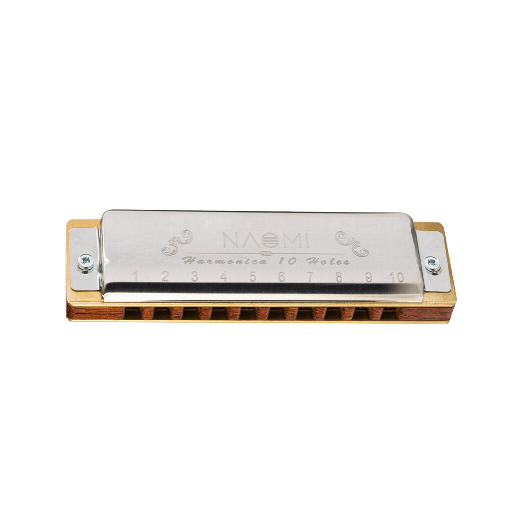 10 Holes Blues Harmonica Rosewood Comb Brass Reed Diatonic Harmonica In Key Of C For Professional Player