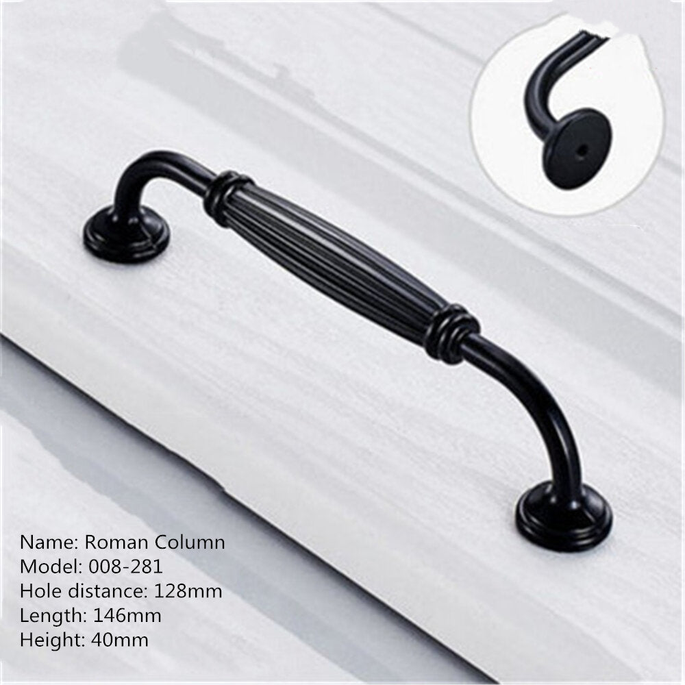 Aluminum Alloy Black Handles For Furniture Cabinet Knobs And Handles Kitchen Handles Drawer Knobs Cabinet Pulls Cupboard Handles Knobs