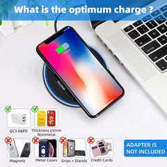 30W Wireless Charger Pad for iPhone & Samsung - Fast Type C Charging Station