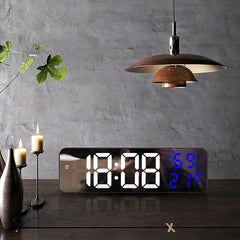 Digital Wall Clock with LED Display, Auto Brightness, Temperature & Humidity Monitor, 12/24H - Ideal for Home, Office, Classroom