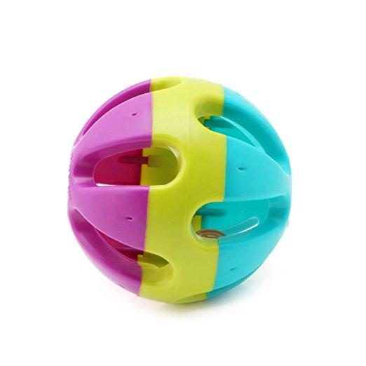 ABS Plastic Dog Toy Happy Jingle Bell Ball Chewing Ball Funny Pet Interactive Fetch Play