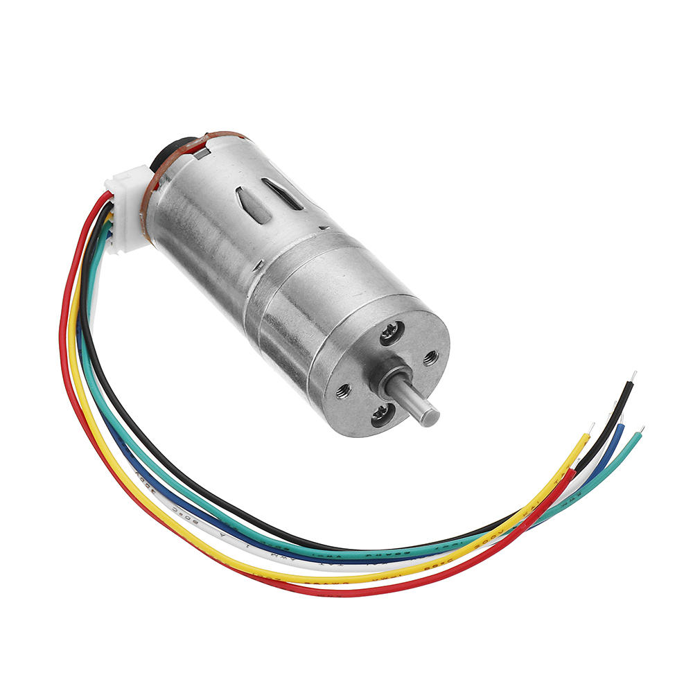 DC 12V Micro Gear Reduction Encoder Motor with Mounting Bracket and Wheel