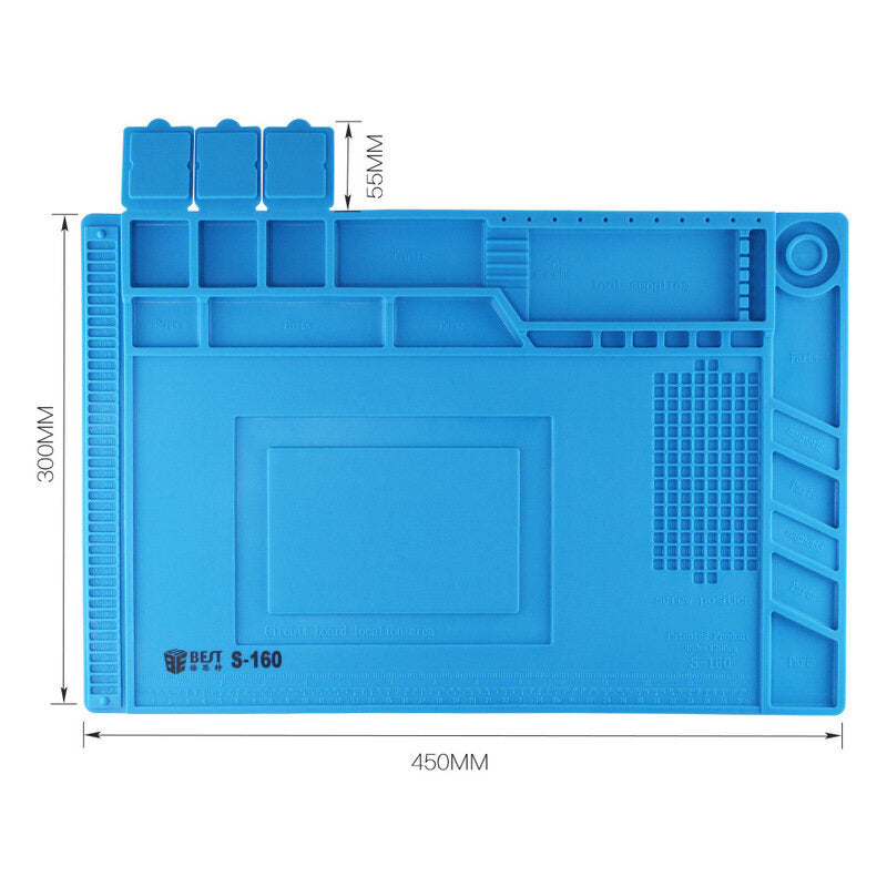 Magnetic Heat Insulation Silicone Pad Desk Mat Maintenance Platform BGA Soldering Repair Station