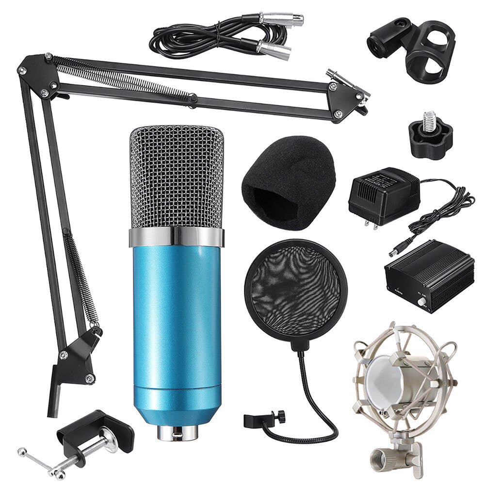 Microphone Condenser Sound Recording Microphone Kit With Shock Mount For Radio Braodcasting Singing Recording KTV Karaoke Mic