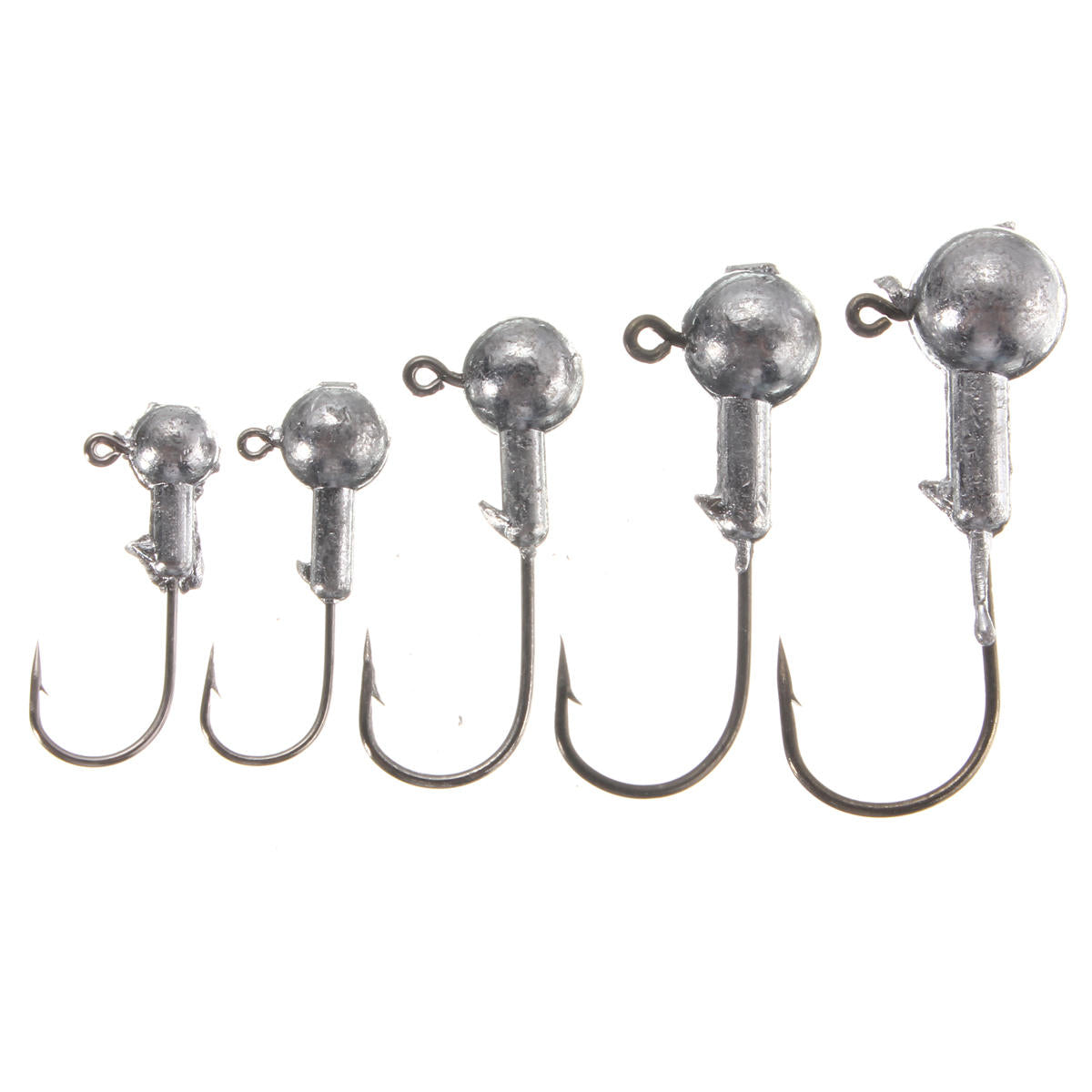 10pcs Jig Head Fishing Hooks Lead Round Head Jigs  Hooks Fishing Tackle