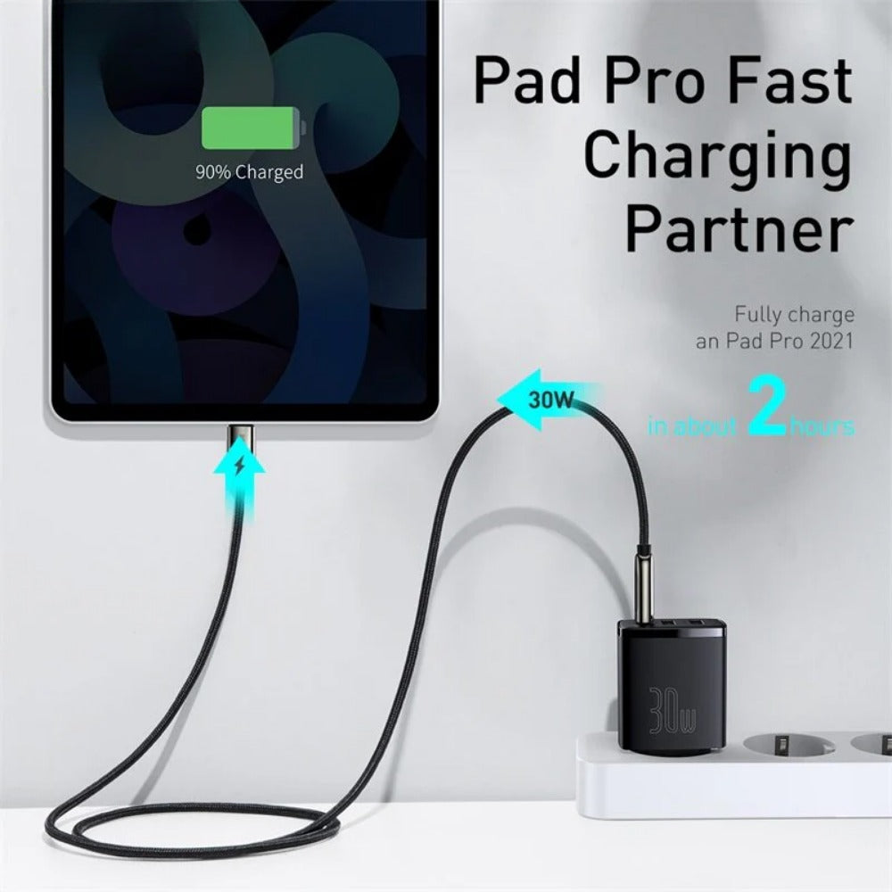 30W 3-Port USB PD Charger, Fast Charging Adapter for iPhone, Hui, Samsung, Xiaomi