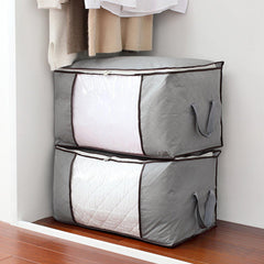 High Capacity Clothes Quilts Storage Bags Folding Organizer Bags Bamboo Portable Storage Container