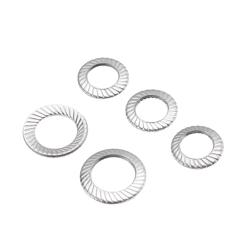 100Pcs M3 M4 Stainless Steel Double-sided Tooth Washers Ribbed Safety Spring Lock Anti-slip Washer