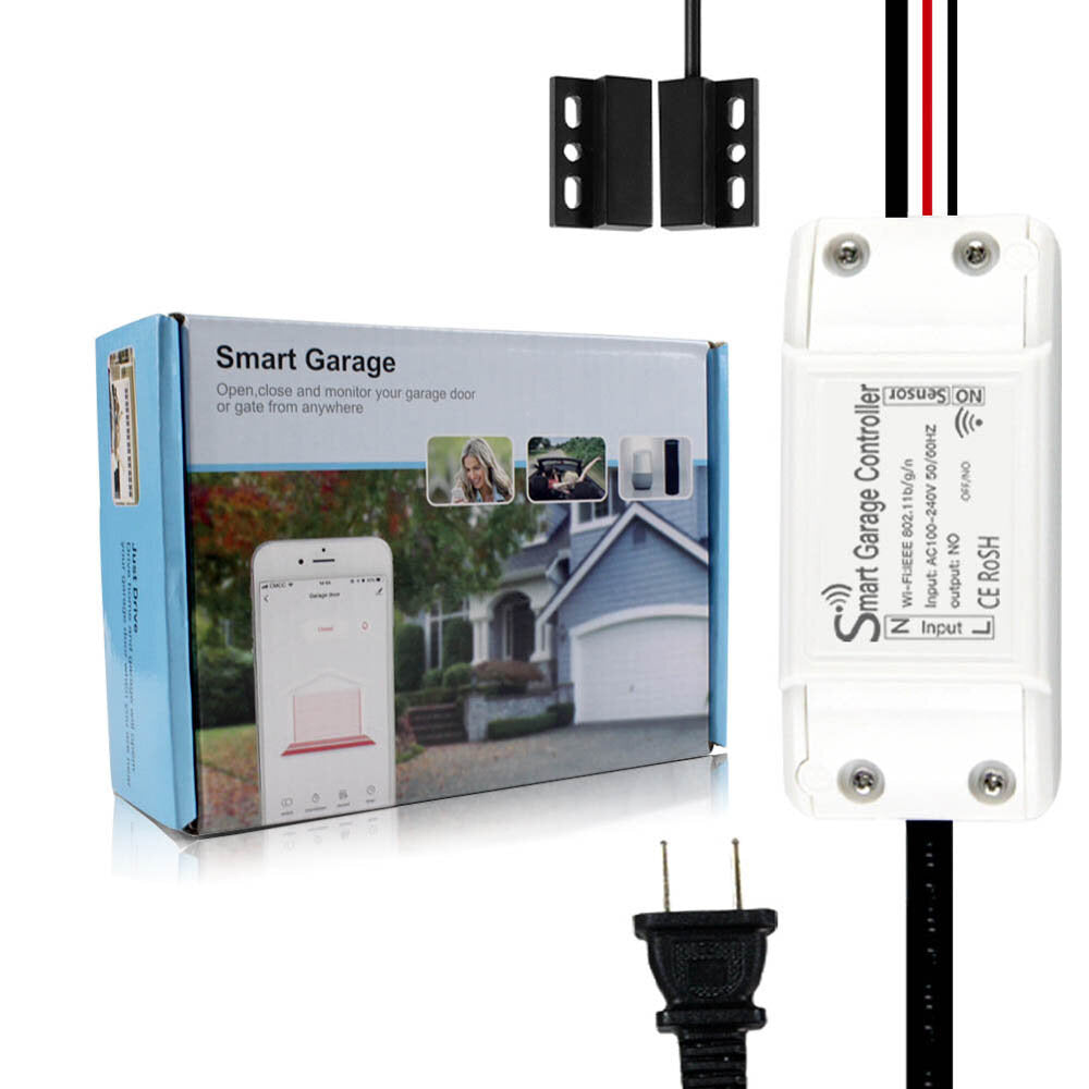 WiFi Smart Switch Garage Door Controller Opener Smart Life/Tuya APP Remote Compatible With Alexa Google Home No Hub Require