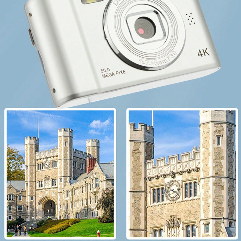 Vintage HD Digital Camera, Portable Travel & Home Use, Mini Dual Front & Rear Selfie Camera