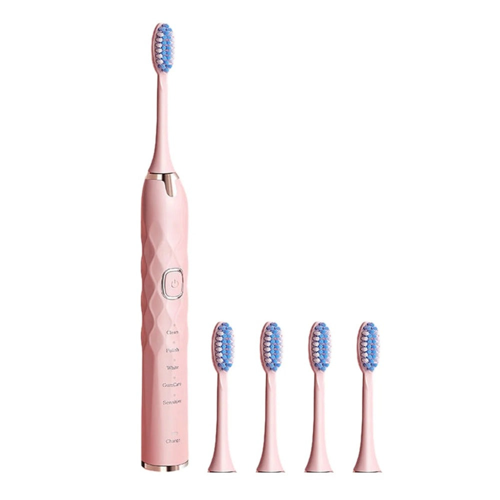 Electric Toothbrush Set - 5 Modes, IPX7 Waterproof, 5 Soft Heads for Adults & Kids