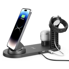 Fast Wireless Charger Pad & Stand for iPhone, Samsung, Hui, AirPods, Watch