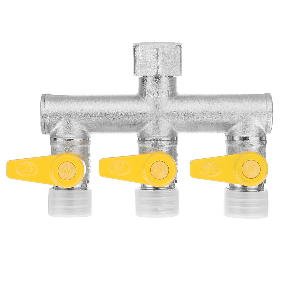 1/2'' Garden Hose Maniford Quick Connector 3 Outlet Three Way Splitter Valve Adapter Hose Connector Splitter for Washing Machine Faucet