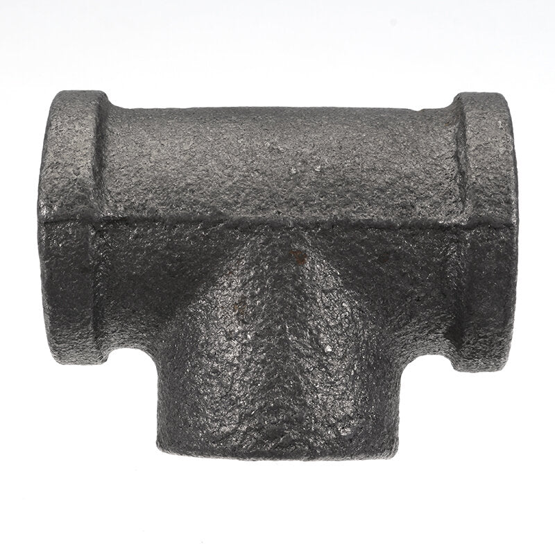 1/2" 3/4" 1" 4 Way Pipe Fitting Malleable Iron Black Side Outlet Tee Female Tube Connector