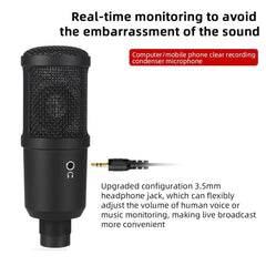 Professional Condenser Microphone Recording USB with Tripod for Computer Studio Braodcasting