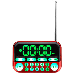Portable Digital Display FM Radio TF Card USB MP3 Music Player Clock Alarm Speaker