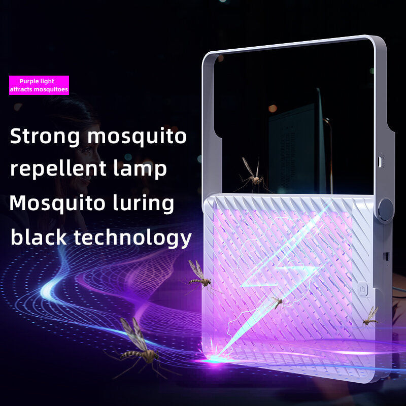 2-in-1 Wall-Mounted Mosquito Killer Lamp & Electric Fly Swatter for Home/Outdoors