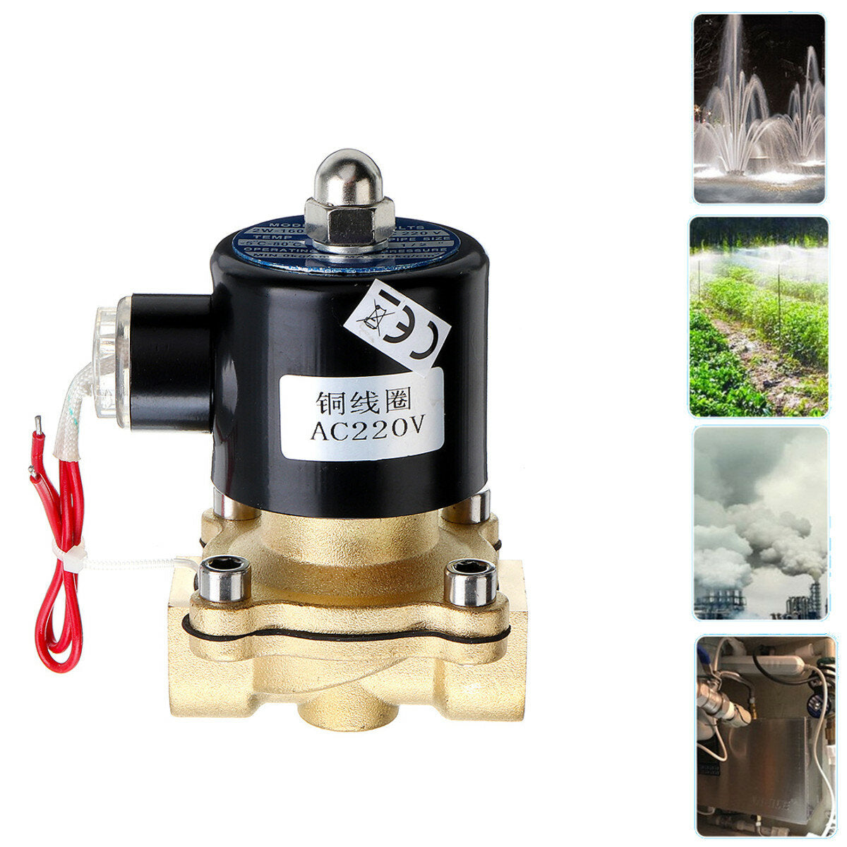 1/2 3/4 1 Inch 220V Electric Solenoid Valve Pneumatic Valve for Water Air Gas Brass Valve Air Valves