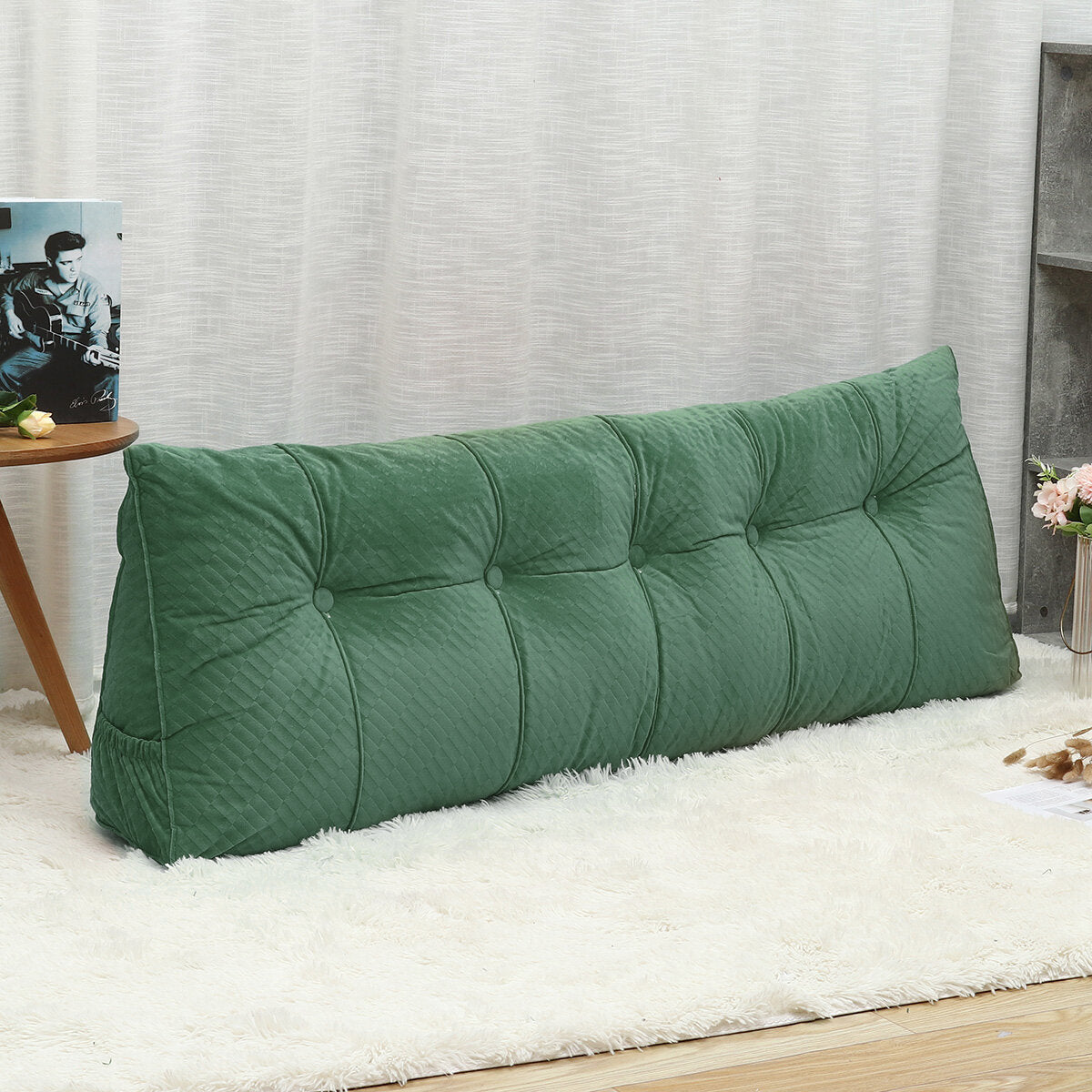 Triangular Headboard Pillow,Triangle Bedside Cushion Reading Pillow Bolster Backrest Positioning Support Pillow for Sofa Bed Home Office Furniture Decorations