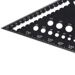 Woodworking Tools Aluminum Alloy Triangle Ruler Hole Square 45 90 Degree Angle Square High Precision Measurement