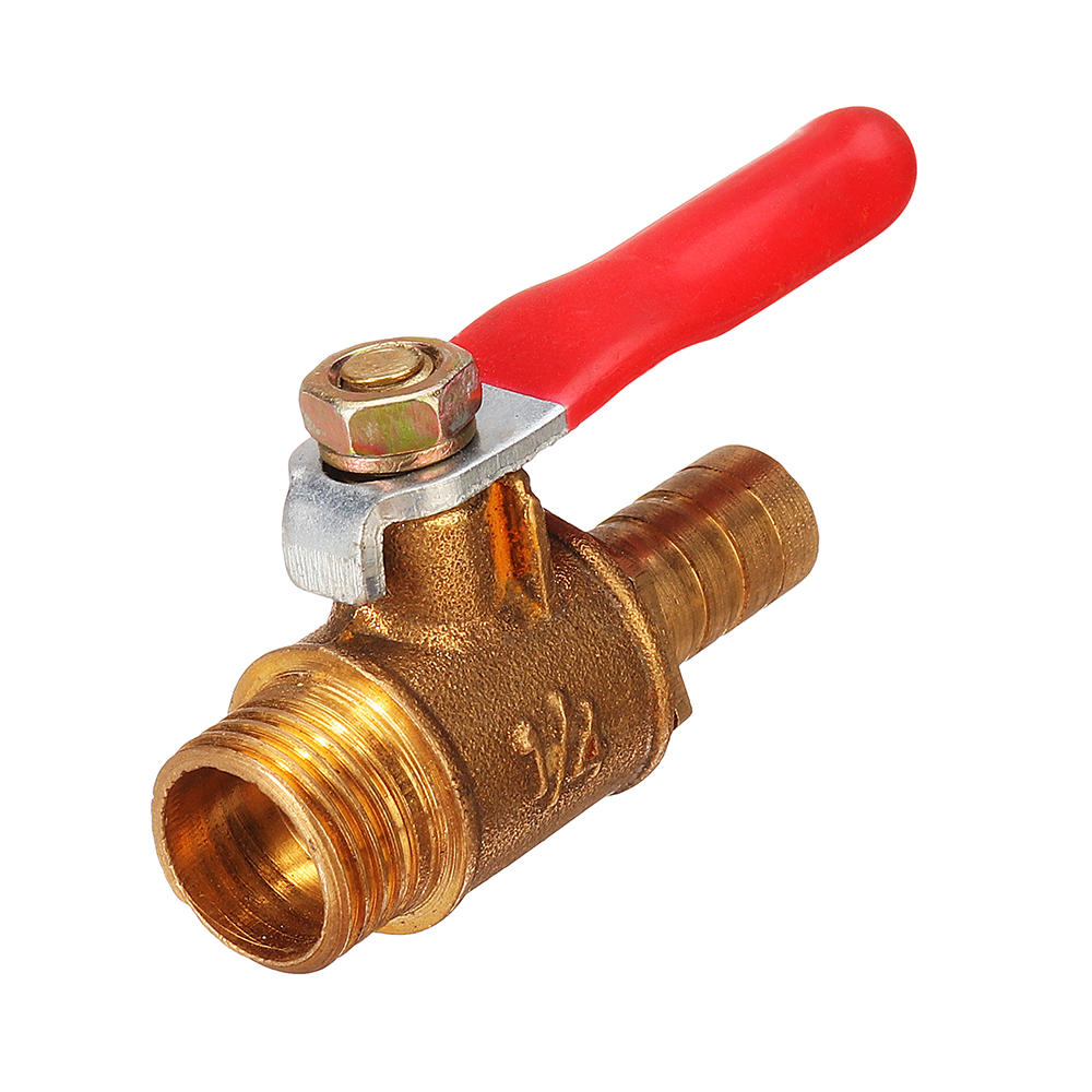 8mm Hose Barb to BSP Male Thread 1/2" 3/8" 1/2" Brass Inline Ball Valve Pipe Hose Coupler Adapter