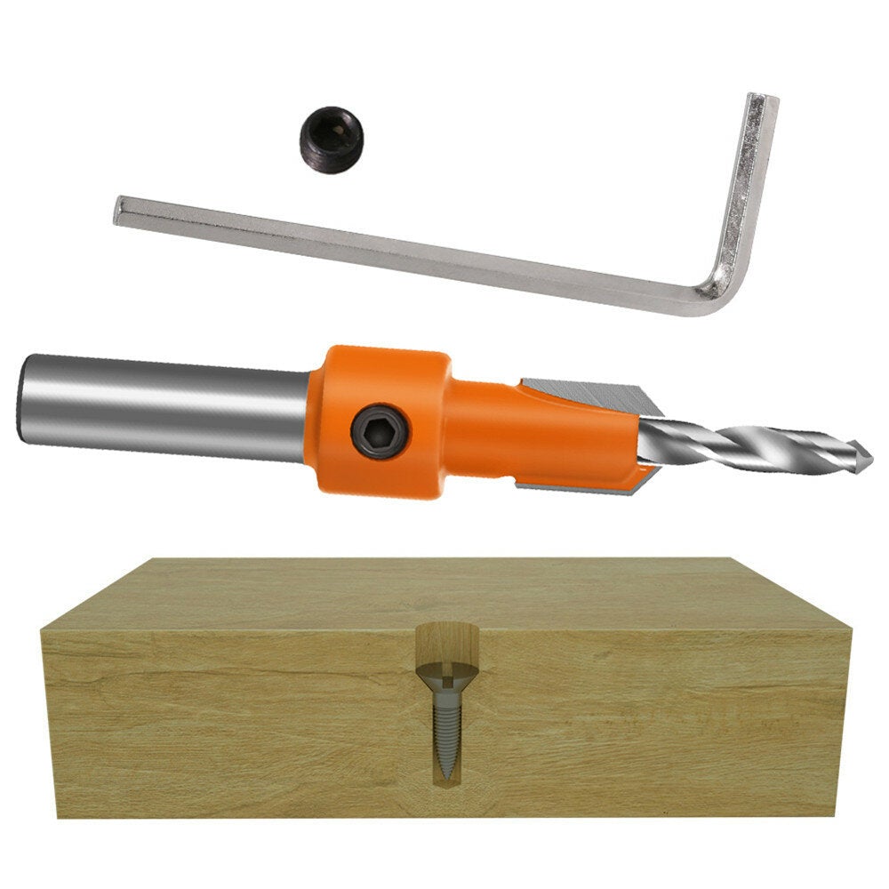 8mm Shank HSS Countersink Drill Router Bit 2.8x8 to 4x10mm Carbide Tip Screw Extractor Remon Demolition for Wood Milling Cutter