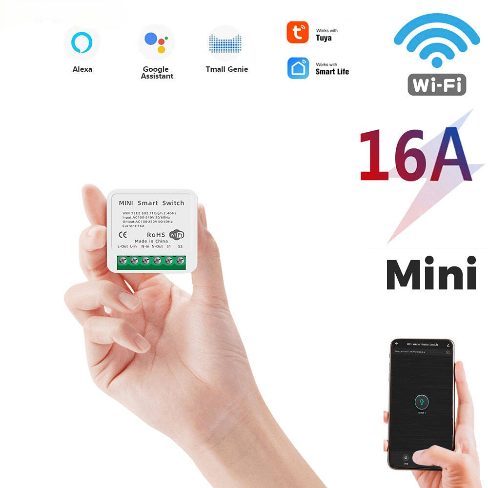Smart Wifi Switch Support Two Way Control Voice Remote Control Timing Function Work with Amazon and Google Home,10A 16A