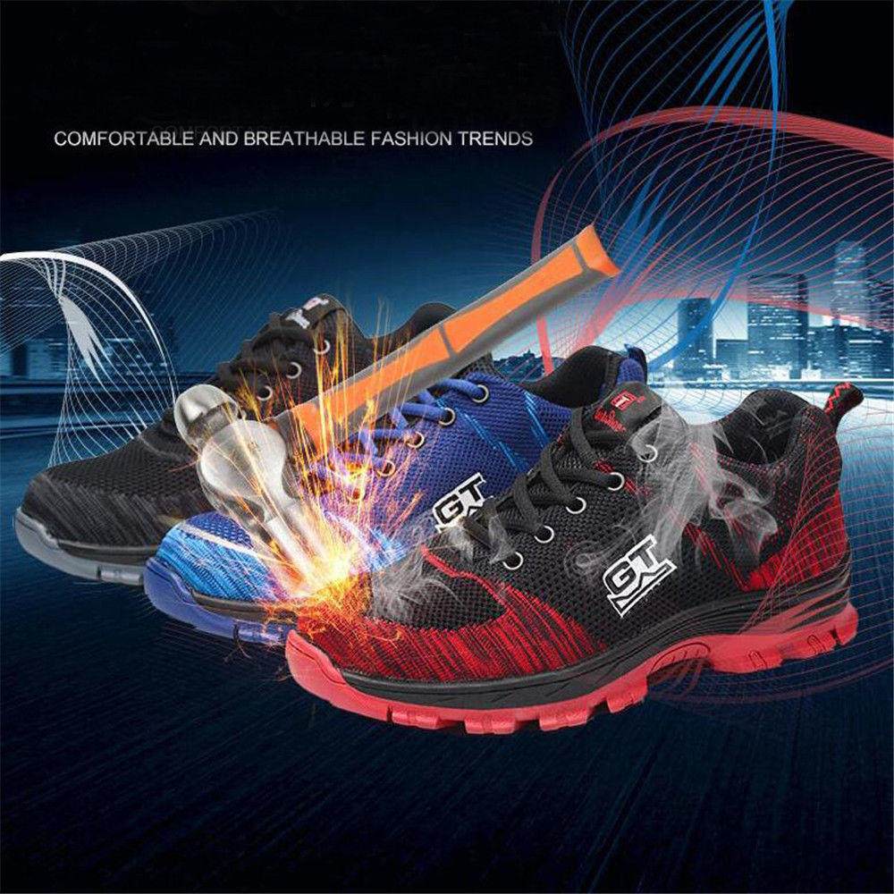 Men's Safety Shoes Work Shoes Steel Toe Non-Slip Breathable Running Shoes Mesh Anti-slip shoes Sneakers