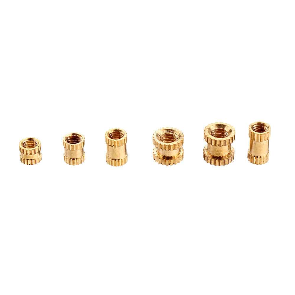 200Pcs M2/M2.5/M3 Knurled Brass Threaded Insert Nut Female Thread Embedment Nuts Assortment