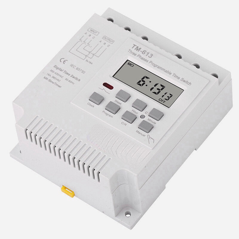 Three Phase 380V Timer Programmable Switch LCD Digital Timer Switch with Backlight