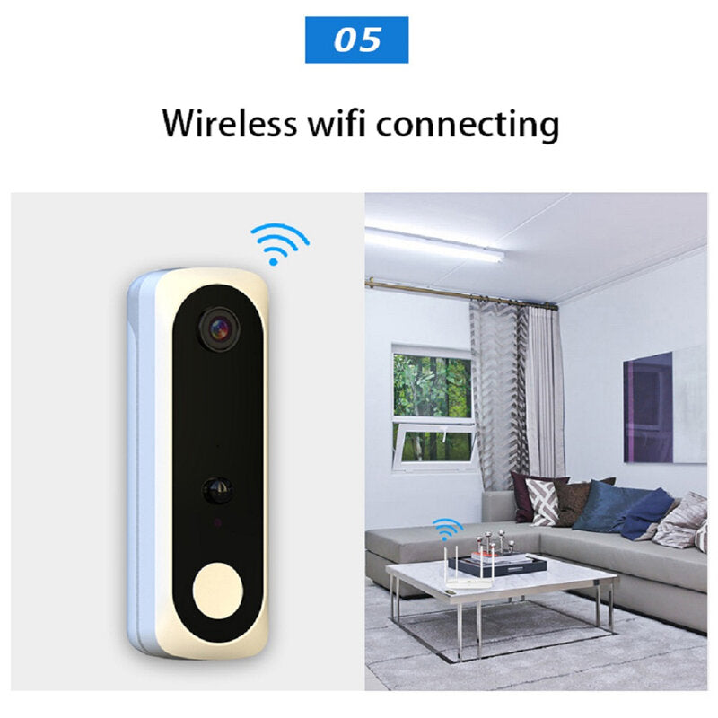 Smart Wireless Wifi Visual Intercom Doorbell Smart Security Monitoring HD 1080P Cat Eye