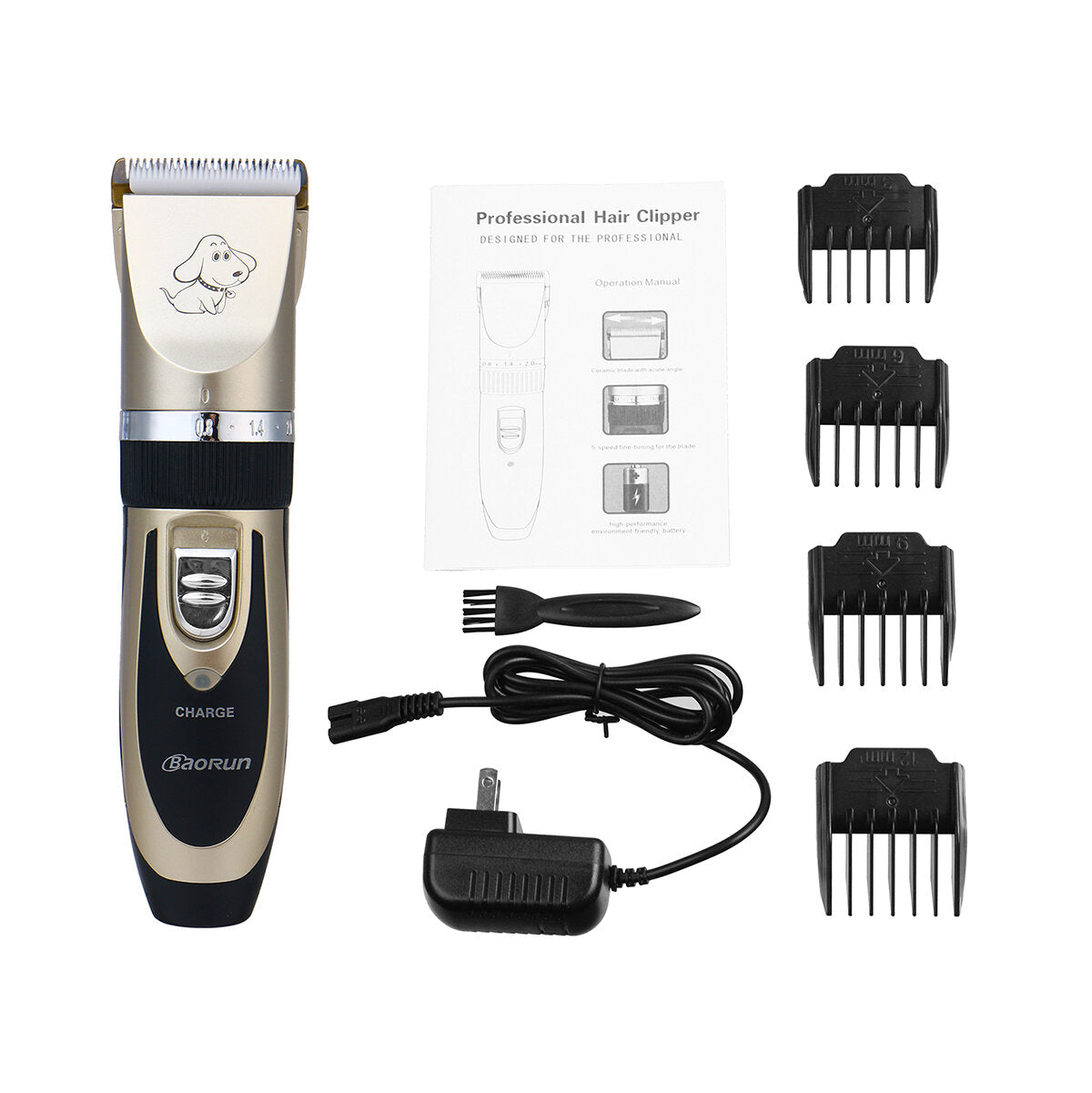 Pet Electric Clippers,Pevrosd Professional Mute Grooming Kit Animal Pet Cat Dog Hair Trimmer Clipper Shaver