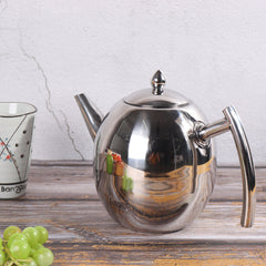 1.5L Capacity Stainless Steel Teapot Coffee Pot Kettle With Tea Leaf Filter